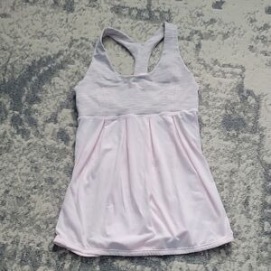 Lululemon Athletica Pink Pleated Sleeveless Tank Top